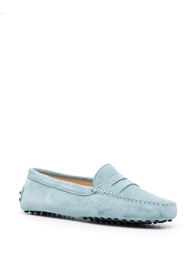 Shop Tod's Flat Shoes Clear Blue