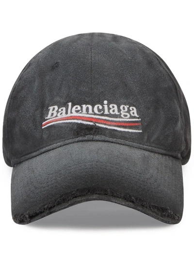 Shop Balenciaga Political Campaign Destroyed Cap In Black