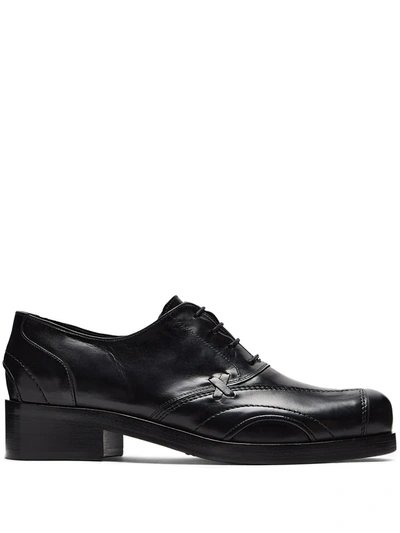 Shop Stefan Cooke Polished Derby Shoes In Black