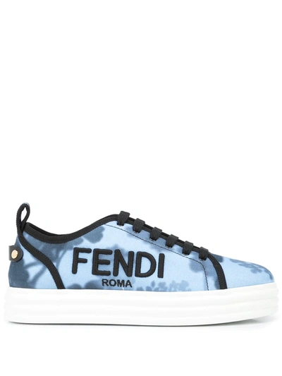 Shop Fendi Flatform Low-top Sneakers In Blue