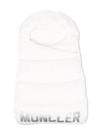Shop Moncler Logo-print Padded Sleepbag In White
