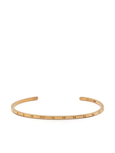 Shop Maison Margiela Number-engraved Cuff Bracelet In Gold