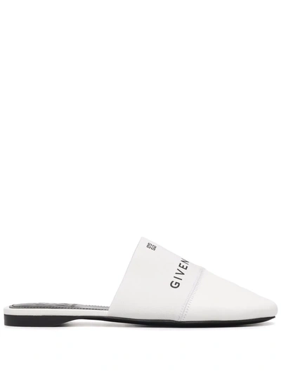 Shop Givenchy 4g Logo-print Mules In White
