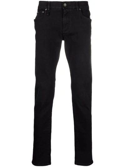 Shop Dolce & Gabbana Mid-rise Slim Fit Jeans In Black