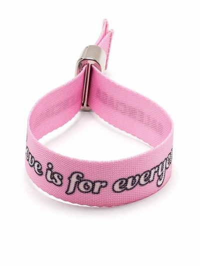 Shop Balenciaga Party Logo Bracelet In Pink