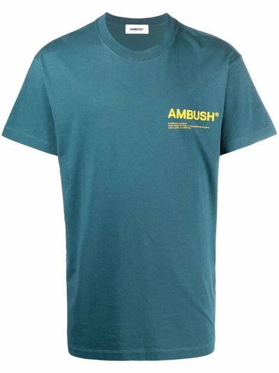 Shop Ambush Logo-print Cotton T-shirt In Blau