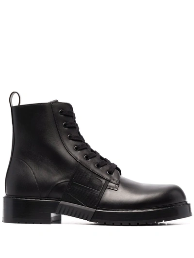 Valentino Combat Boot Vl7n City In Leather In Black