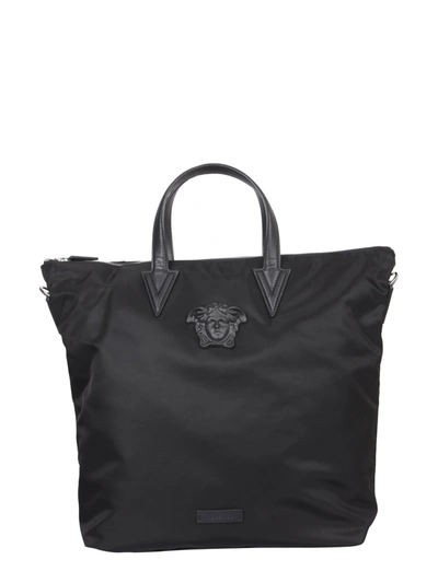 Shop Versace The Medusa Shopping Bag In Black