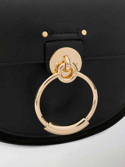 Shop Chloé Tess Small Leather Shoulder Bag In Black