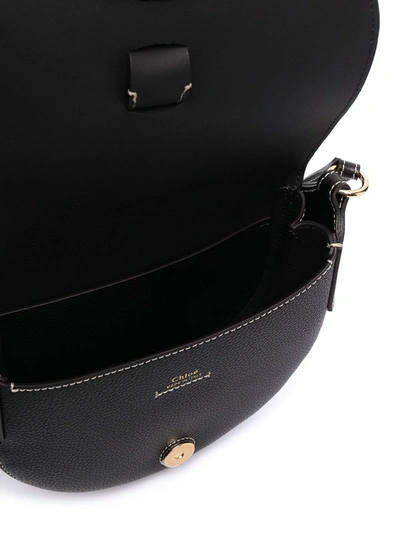 Shop Chloé Darryl Small Leather Shoulder Bag In Black