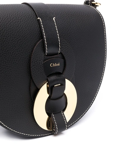 Shop Chloé Darryl Small Leather Shoulder Bag In Black