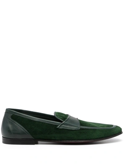 Dolce & Gabbana Suede And Leather Loafers In Green