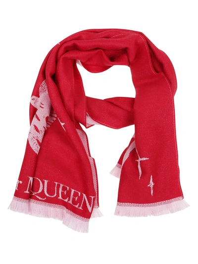 Shop Alexander Mcqueen Scarf Mystical Overs In Lacquer Pink