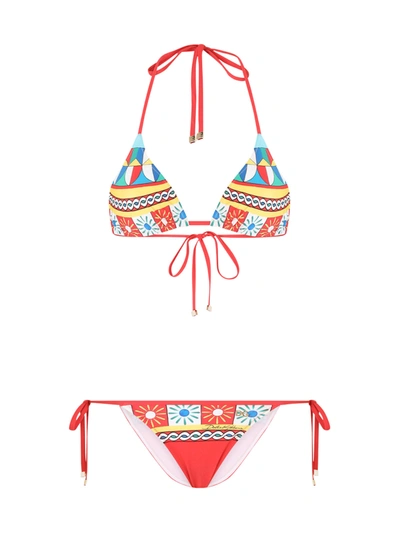 Shop Dolce & Gabbana Triangle Swimwear In D Multi