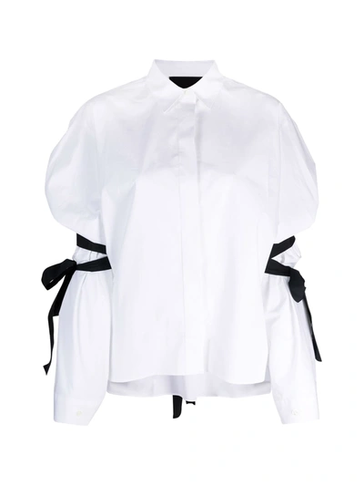 Shop Red Valentino Long Sleeves Shirt In White Black