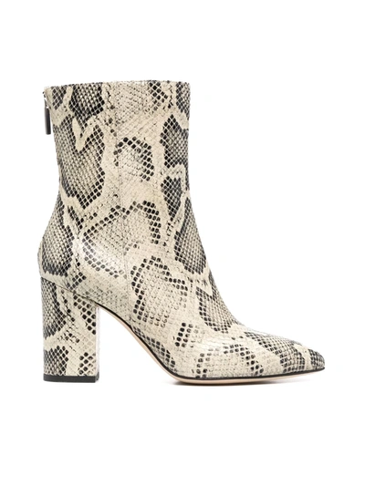 Shop Paris Texas Block Heel Ankle Boot Printed Python In Desert Desert
