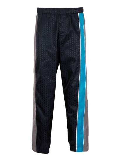 Shop Valentino Optical Motif Pants In Blue