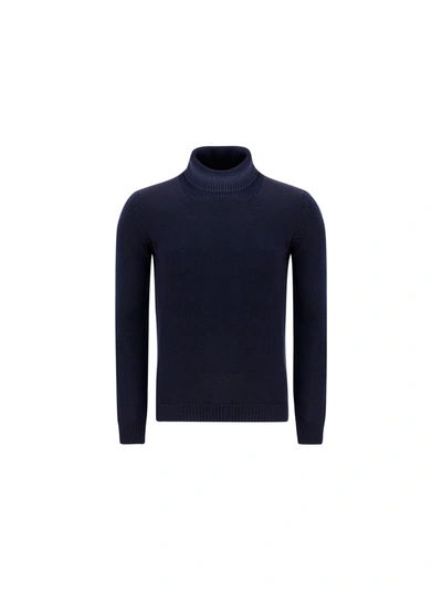 Shop Roberto Collina Turtleneck Sweater In Navy