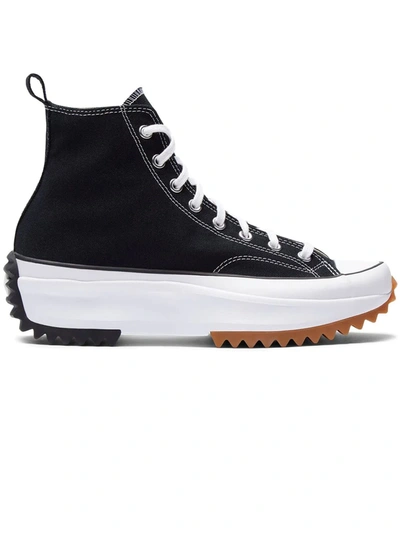 Shop Converse Black Run Star Hike Sneakers In Nero+bianco