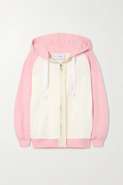 Shop Az Factory Free To Color-block Organic Cotton-jersey Hoodie In Pink