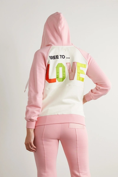 Shop Az Factory Free To Color-block Organic Cotton-jersey Hoodie In Pink