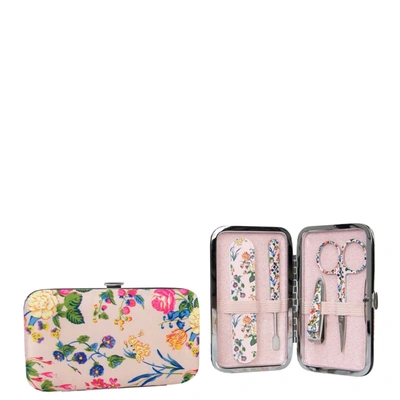 Shop The Vintage Cosmetic Company Pink Floral Satin Manicure Purse