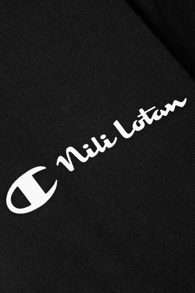 Shop Nili Lotan + Champion Printed Cotton-jersey T-shirt In Black