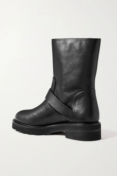 Shop Stuart Weitzman Ryder Lift Leather Ankle Boots In Black