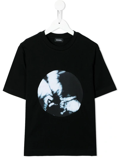 Shop Diesel Graphic-print Short-sleeved T-shirt In Black