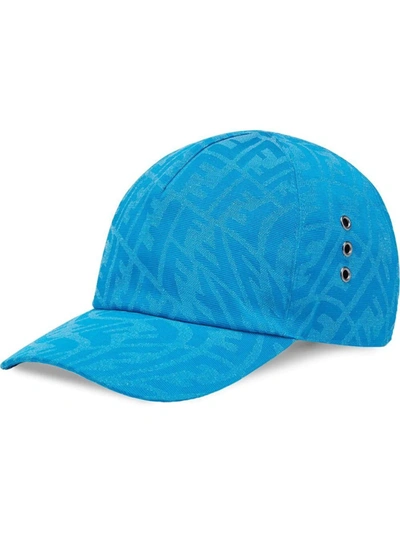 Shop Fendi Ff Print Baseball Cap In Blue