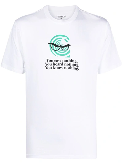 Shop Carhartt Slogan-print T-shirt In White