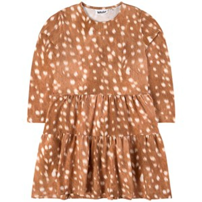 Shop Molo Baby Fawns Chia Dress In Brown