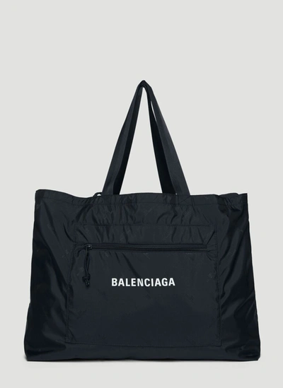 Shop Balenciaga Expandable Tote Bag In Black