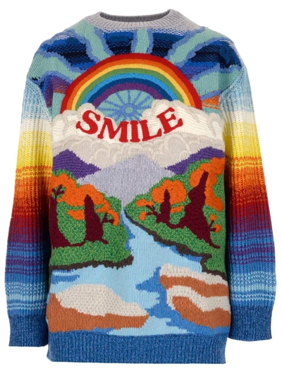 Shop Stella Mccartney Smile Intarsia Sweater In Multi