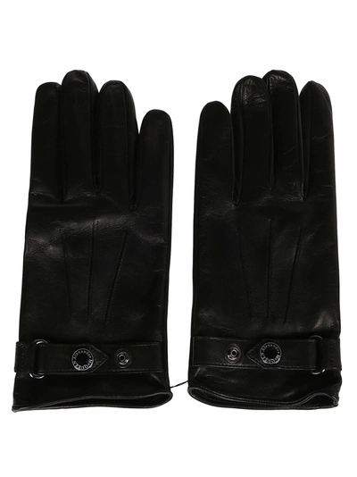 Shop Alexander Mcqueen Buttoned Strap Gloves In Black