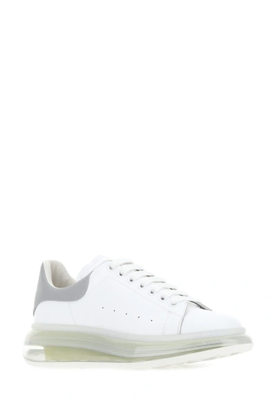 Alexander Mcqueen White Leather Sneakers With Grey Fabric Heel Nd Uomo 43 |  ModeSens