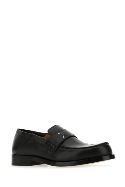 Shop Maison Margiela Black Leather Loafers Nd  Donna 38