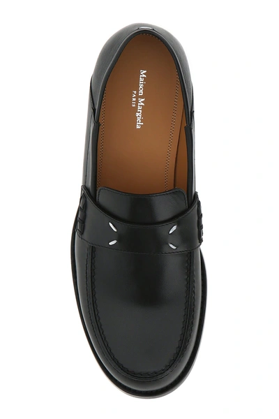 Shop Maison Margiela Black Leather Loafers Nd  Donna 38