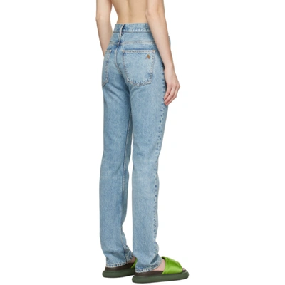 Shop Attico Blue Straight-leg Jeans In 176 Light Blue Denim