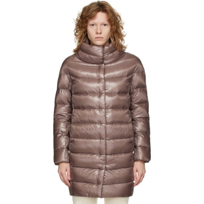 Herno Brown "iconic Amelia" Down Jacket In 4400 Face Powder