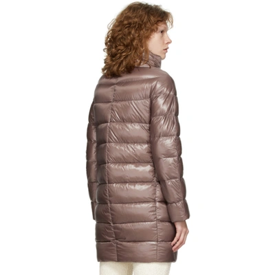Shop Herno Taupe Down Dora Coat In 4400 Face Powder