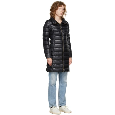 Herno Elisa Fox Fur-collar Down Coat In 9300 Black
