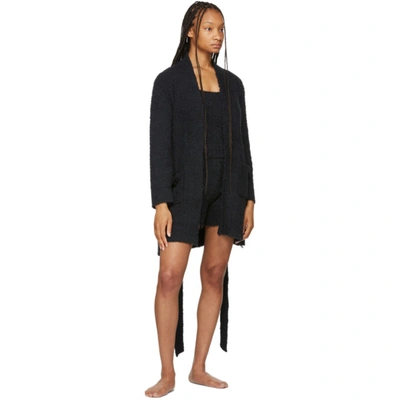 Shop Skims Black Cozy Knit Shorts In Onyx