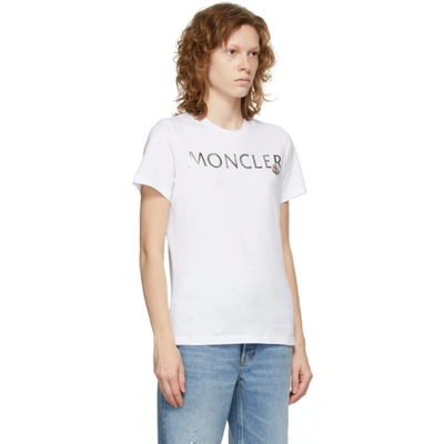 Shop Moncler White 3d Logo T-shirt In 001 White