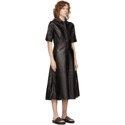 Shop Co Black Leather Placket Dress