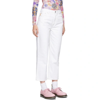Shop Ganni White Straight-fit Jeans In 151 Bright White