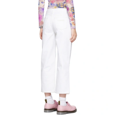 Shop Ganni White Straight-fit Jeans In 151 Bright White