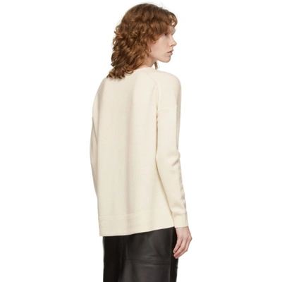 Shop Co White Cashmere V-neck Sweater In Ivory