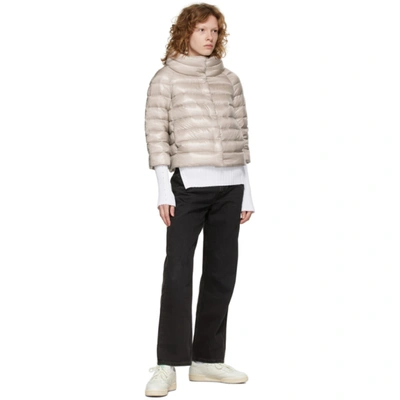 Shop Herno Off-white Down Sofia Jacket In 9402 Lt. Si