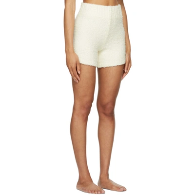 Shop Skims Off-white Cozy Knit Shorts In Bone